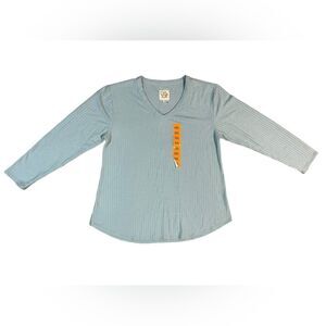 Chaser Blue Long Sleeve V Neck Shirt